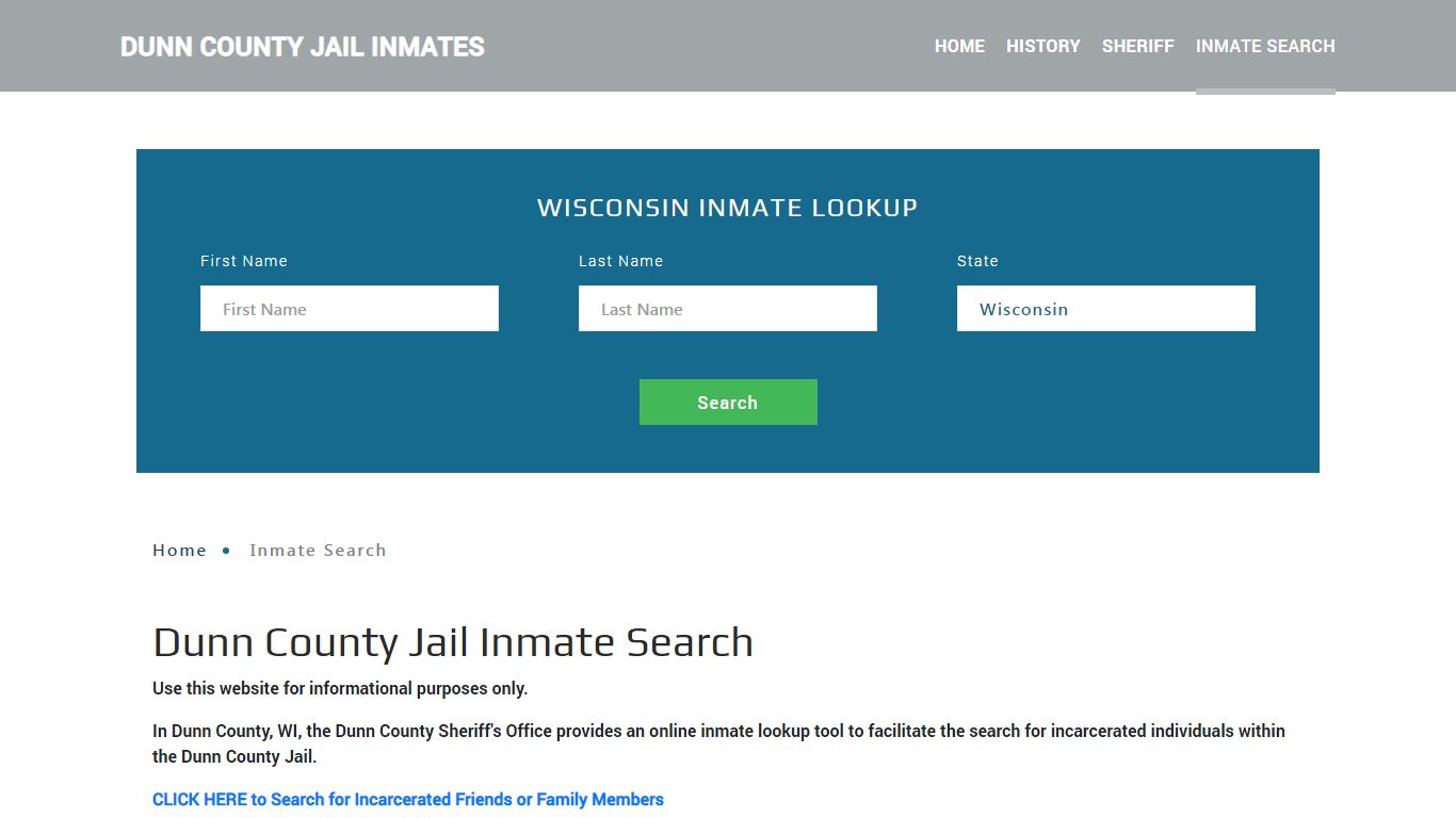 Dunn County, WI Detainee Lookup